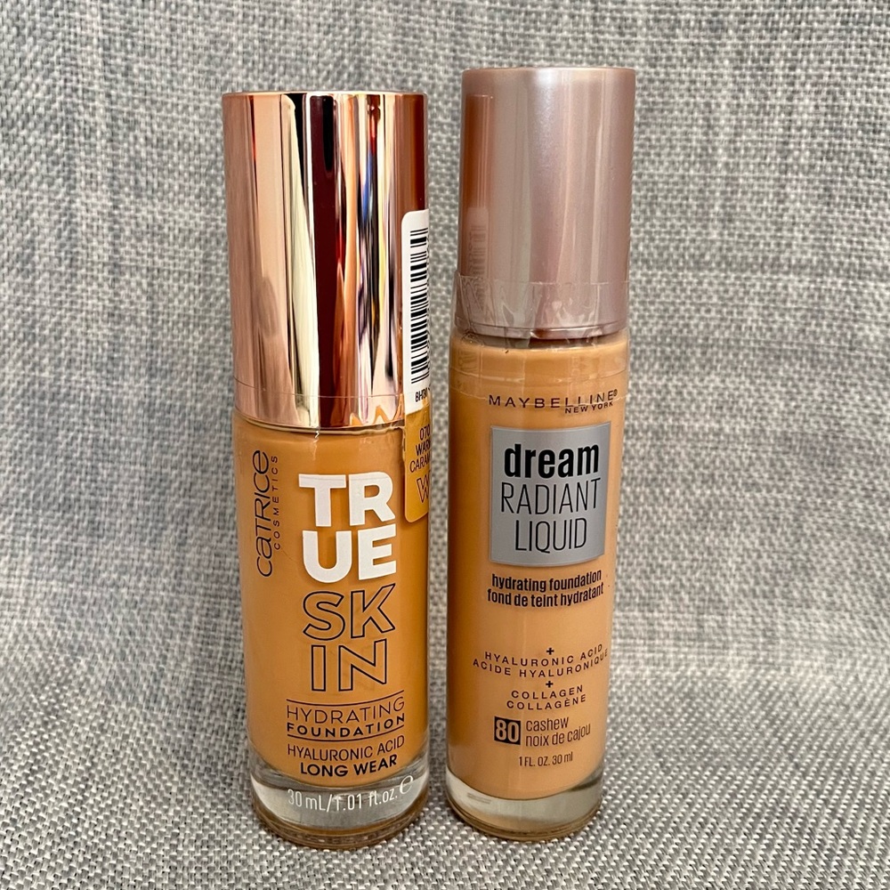 Catrice True Skin Hydrating Foundation 070 + Maybelline Dream Radiant Liquid 80